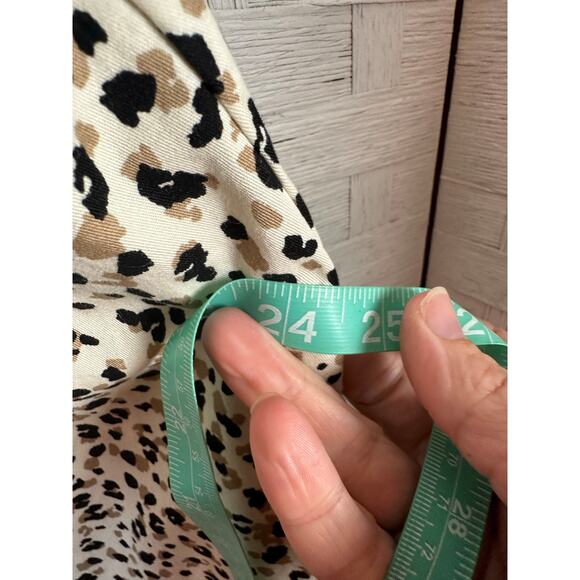 Who What Wear cheetah print animal print shirt dress button down short sleeve - Picture 7 of 9